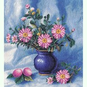 Набор для вышивания крестиком Букет хризантем в вазе Ц-0978