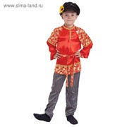 Русский народный костюм для мальчика “Хохлома с золотом“, р-р 72, рост 140 см фотография