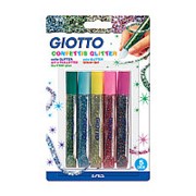 Giotto Клей-карандаш Giotto Glitter Glue Confettis, для аппликаций, 10.5 мл, 5 цветов
