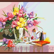 Картина стразами Букет тюльпанов 62х50 см фотография