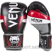Перчатки боксерские тренировочные Venum Elite Boxing Gloves BK/RD/GR фотография