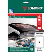 Фотобумага самоклеящаяся “Lomond“ 210*148,5 мм 2 этикети, глянцевые, белые, 25л 85г/м2 фото