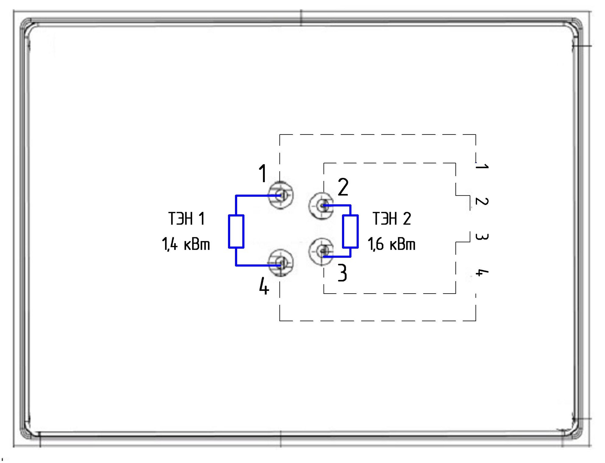 4 конфорки схема подключения