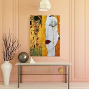 Картина “Поцелуй“ Климт (печать) на холсте с подрамником (размер 594 х 841) фото