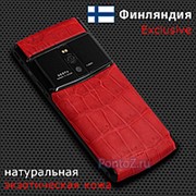 Телефон Vertu Signature Touch Pure Black Red Crocodile New 2016 фото