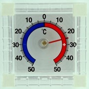 Термометр оконный Би Металлический квадратный, ТББ фото