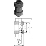 Шаровой обратный клапан тип 360, PVC-UС раструбами для клеевого соединения, метрическими фотография