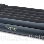 66721 Intex Надувная одноместная кровать с подголовником 102х203х47см фото