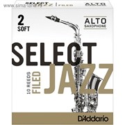 Трости для саксофона альт Rico RSF10ASX2S Select Jazz, размер 2, мягкие (Soft), 10шт фото