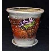 Горшок для цветов из керамики ручной работы “Тайвань средний розы“ фото
