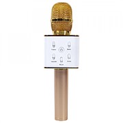 Беспроводной микрофон для караоке Q7 с колонкой (золото) фото