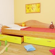 Кровать детская односпальная с двумя ящиками "Принцесса" 1600