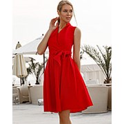 Однотонное платье женское на запах TM B&H - Красный фотография