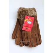 Жіночі рукавички дубльонка коричневі Виктор фото