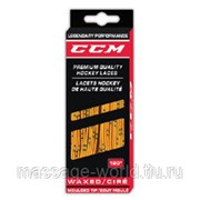 Шнурки CCM для хоккейных коньков Proline Waxed Yellow 304 см Желтый (PROWAX-YL-304) фотография