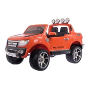 Электромобиль FORD RANGER, цвет оранжевый, EVA колёса, кожаное сиденье фото