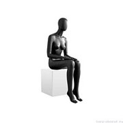 Манекен женский, матовый черный, абстрактный, для одежды в полный рост, сидячий. MD-Storm Type 06F-02M фото