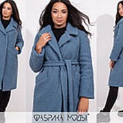 Пальто женское из букле НФ/-3282 - Голубой фотография