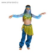 Карнавальный костюм “Алсу. Морская волна“, повязка, топ с рукавами, штаны, р-р 32, рост 122-128 см фото