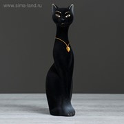 Копилка “Кошка Мурка“, покрытие флок, чёрная, 28 см фото