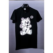 Мужская футболка с принтом Мишки Тедди (44-54) черная