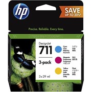 Картридж HP P2V32A HP 711 CMY 3-Pack для принтеров Designjet, 28 мл фото