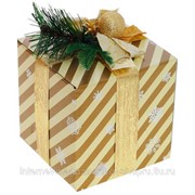 Коробка подарочная Снежинки, L10 W10 H10 см фотография