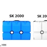 Емкость пластиковая SK 2000 л синяя с откидной крышкой фотография