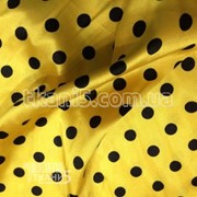Ткань Атлас горох(желто-черный) 10мм 486