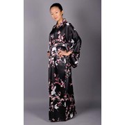 Шелковый халат-кимоно "Юмэ" черное (шелк)