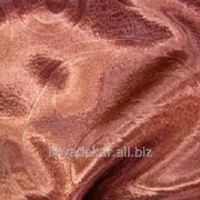 Портьерная ткань Блэкаут цвет бордово-коричневый рисунок завиток и листик