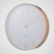 Настенные Белые Часы в Розово-Золотистом Корпусе 30 см. фотография