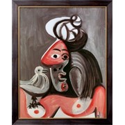 Картина Женщина и птица, красный и серый, 1970 , Пикассо, Пабло фотография
