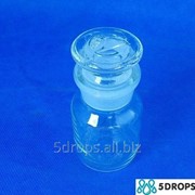 Склянка для реактивов светлое стекло с притёртой пробкой 60 мл (широкое горло) фото