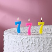 Свеча в торт на шпажке, цифра 7, МИКС, 4.5х2.5 см фото