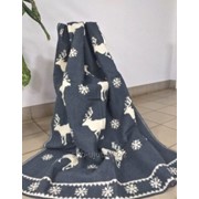 Одеяло из мериносовой шерсти “Олени“ 140х205 см. фото