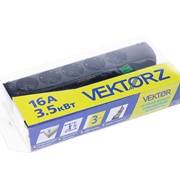 Сетевой фильтр Vektor Z NEW 3.5 кВт черный 5м (для бытовой техники,повышенная мощность) фото
