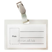 Бейдж с пластиковым зажимом, горизонтальный, серый, 90 x 50 mm, forpus FO70703 фотография