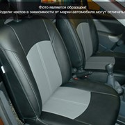 Чехлы Nissan Almera IV 12 спл. чер-сер эко-кожа Оригинал, спл аригон + т.серый жаккард БРК, спл. т.серый жаккард БРК, спл. флок тем. серый БРК фотография