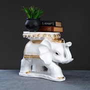 Фигура - подставка “Слон Звезда“ бело-золотой, 45×28×33см фото
