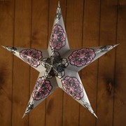 Светильник бумажный “Звезда“ 1х25Вт Е14 сиреневые узоры 60х55х24 см фото