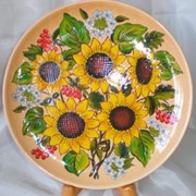 Керамическое блюдо (тарелка керамическая ручной росписи)