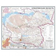 Карта областная Алматинская, масштаб 1:1 000 000, 630*790 мм, ламинированная фото