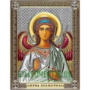 Beltrami Ангел Хранитель, серебряная икона на дереве с позолотой и цветной эмалью Высота иконы 18 см фотография