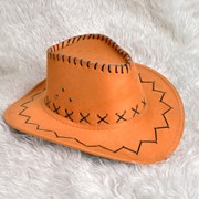 Шляпа ковбойская замшевая детский размер рыжая фотография