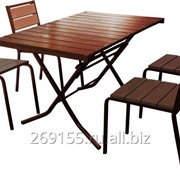 Комплект складной мебели для кафе (стол 120х75 и 4 стула) фотография