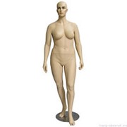 Манекен женский реалистичный телесный, с макияжем, без парика, для одежды в полный рост, большого размера, стоячий прямо, классическая поза. MD-Madame фото
