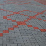 Плитка тротуарная Кирпичик (серый, красный) 200х100х30 мм фото