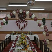 Оформление шарами свадебного зала фото