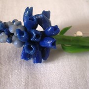 Синий цветок-брошь фото